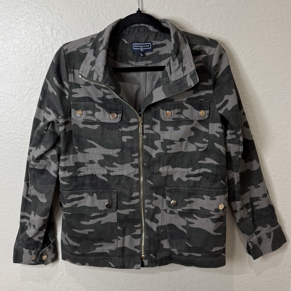 Duffield Lane Fremont Field Camo Utility‎ Jacket Size Small 100% Cotton Casual